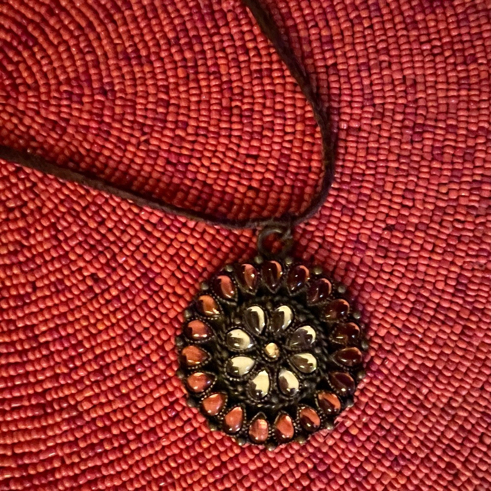 Robert Rose Suede & Glorious Medallion Choker/Necklace